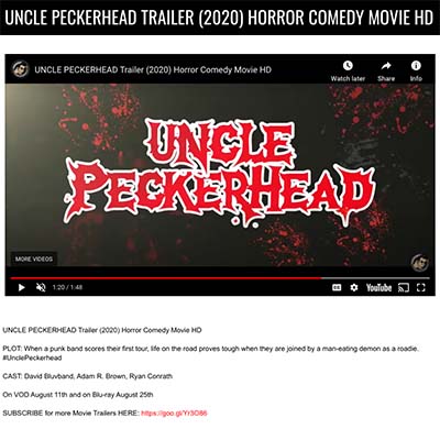UNCLE PECKERHEAD TRAILER (2020) HORROR COMEDY MOVIE HD